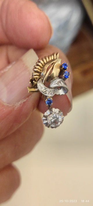 Pendientes oro 18k zafiros y diamantes
