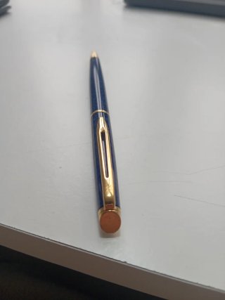 Bolígrafo Waterman azul dorado
