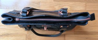 Bolso Lorenzo Piel Negro Cocodrilo