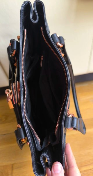 Bolso Lorenzo Piel Negro Cocodrilo
