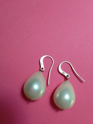 Pendientes Plata Perla Blanca