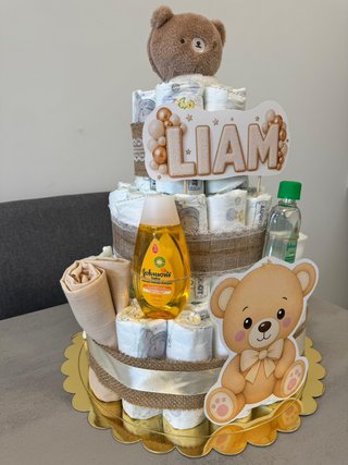 Tarta de pañales personalizada Liam