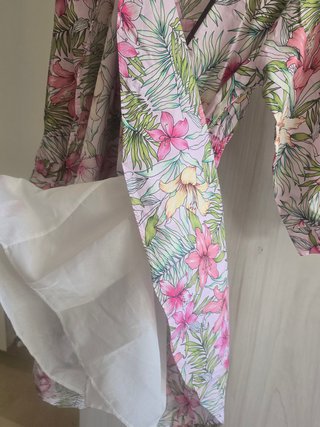 Vestido estampado flores media manga