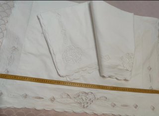 Lenzuola matrimoniali antiche ricamate