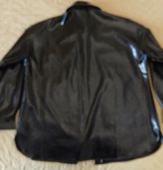 Giacca camicia similpelle nera Tezenis over