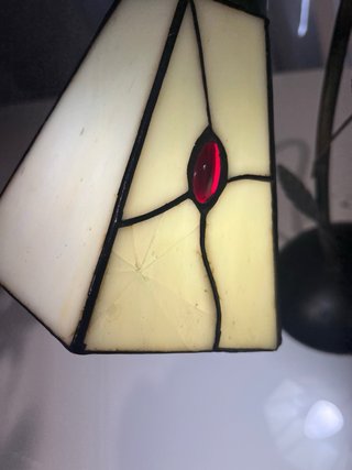 2 Lámparas Forja Cristal Beige/Negro