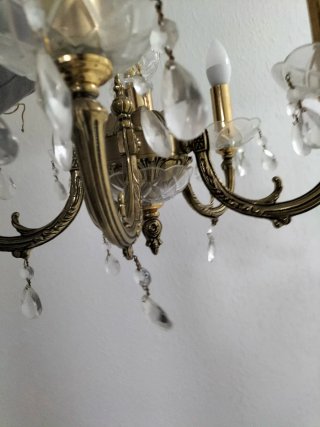 Lámpara de techo vintage cristal y metal