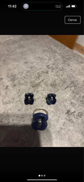 Conjunto Tous Oso Azul y Plata