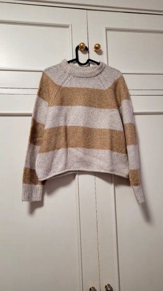 Jersey de rayas marrón y gris