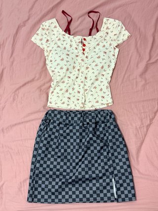 Falda cuadros estilo lapiz
