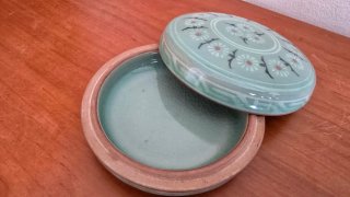 Joyero terracota esmalte vidriado flores