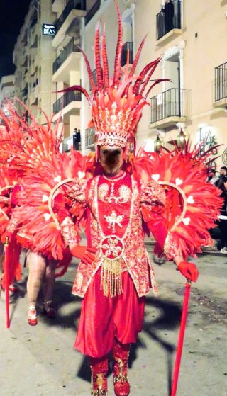 Costume Carnevale Uomo Rosso e Dorato