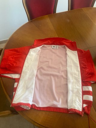 Chubasquero niño Adidas Rojo y Blanco