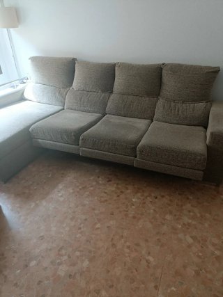 Sofá modular tela beige/marrón