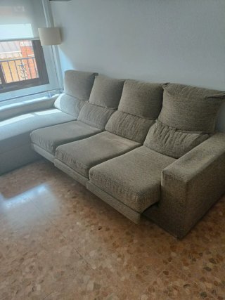 Sofá modular tela beige/marrón