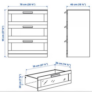 Cómoda Ikea Brimnes 3 cajones
