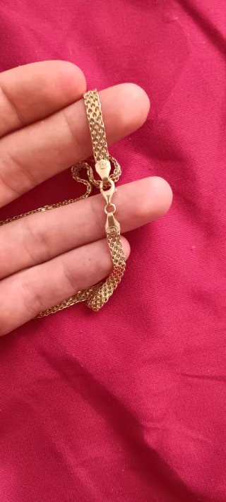 Cadena Oro Amarillo 14k 4mm Ancho 50cm