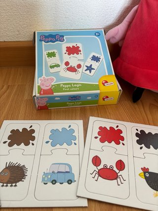 Peluche Peppa Pig 45cm + 12 mini puzzles