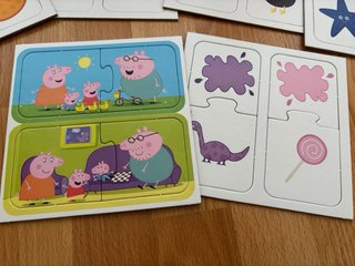 Peluche Peppa Pig 45cm + 12 mini puzzles