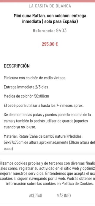 Cuna de mimbre vintage