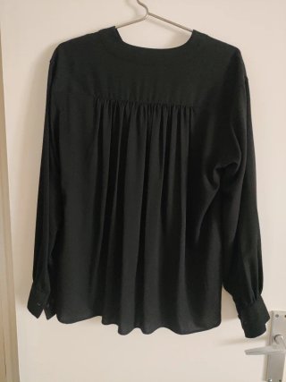 Camisa manga larga negra mujer