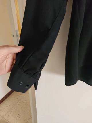 Camisa manga larga negra mujer