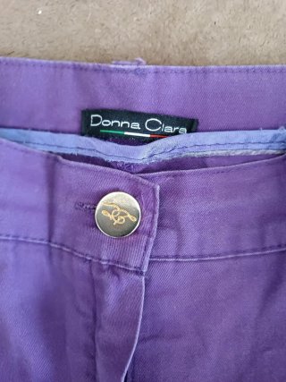 Pantalone viola donna cotone gamba dritta
