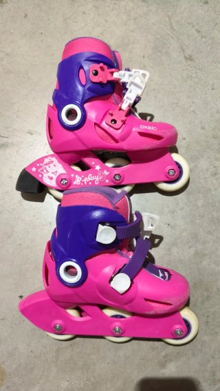 Patines infantiles rosas y morados