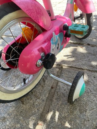 Bicicleta infantil 14 rosa con ruedines