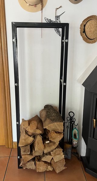 Soporte Metálico para Leña Negro