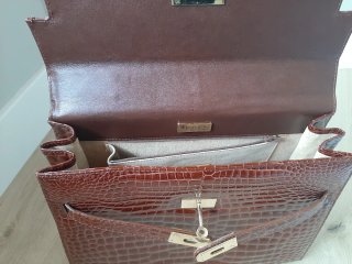Bolso Piel Latouche Marrón Cocodrilo