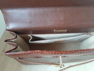 Bolso Piel Latouche Marrón Cocodrilo