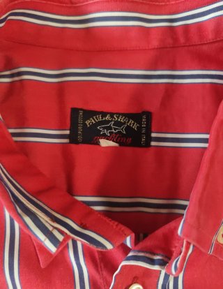 Paul & Shark Camisa Rayas Rojas Manga Corta