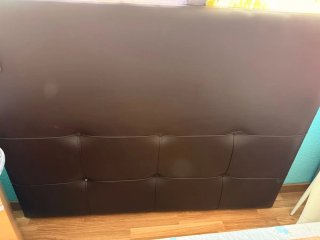 Cabecero de cama polipiel marrón