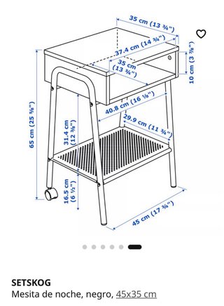 Tavolino Ikea bianco con ruote