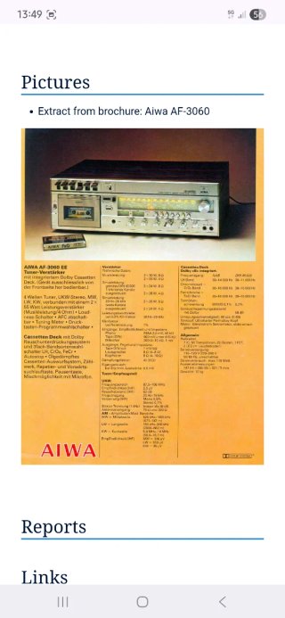 Aiwa AF 3060. Receiver+pletina.