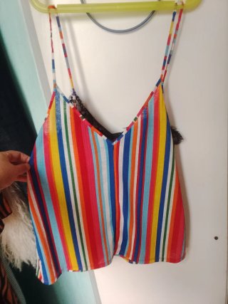 Top encaje Zara Tirantes Rayas Talla S