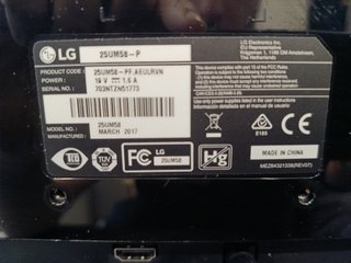 Monitor LG 25" UltraWide 21:9 - IPS (25UM58-P)