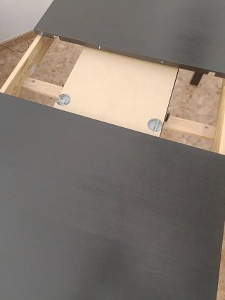 Mesa de comedor de madera oscura,deplegable