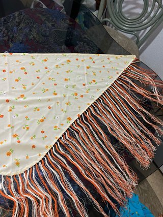 Mantoncillo Flamenco Beige y Naranja