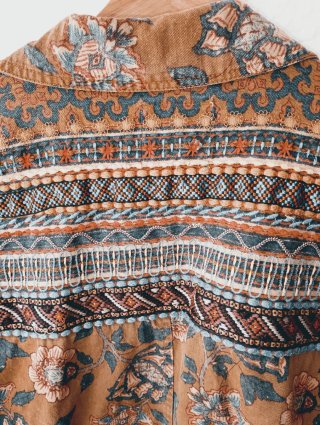 Camisa Zara Estampada Boho Mujer Talla Única