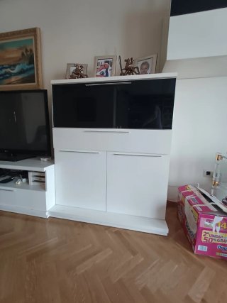 Conjunto Muebles Salón Negro y Blanco