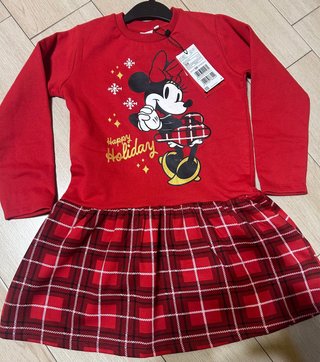 Vestitino Disney Minnie Natale bambina 5-6 anni