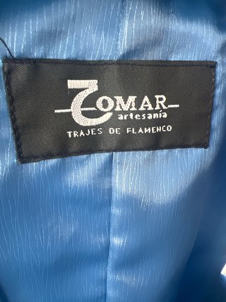 Chaqueta y chaleco amazona azul/gris.