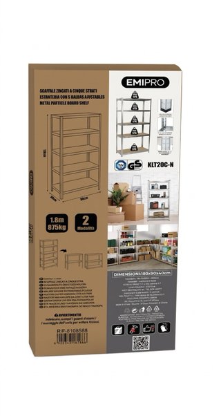 Estantería Metálica y Madera MDF 180x90x40cm
