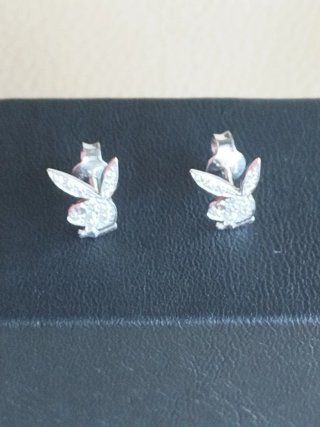 Pendientes oro blanco unisex nuevos