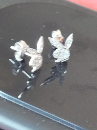 Pendientes oro blanco unisex nuevos