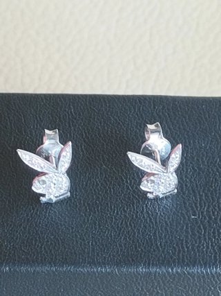 Pendientes oro blanco unisex nuevos