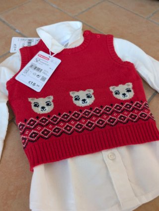 Set Prenatal 6/9 mesi camicia e gilet