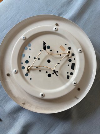 Lámpara de techo azul y blanca